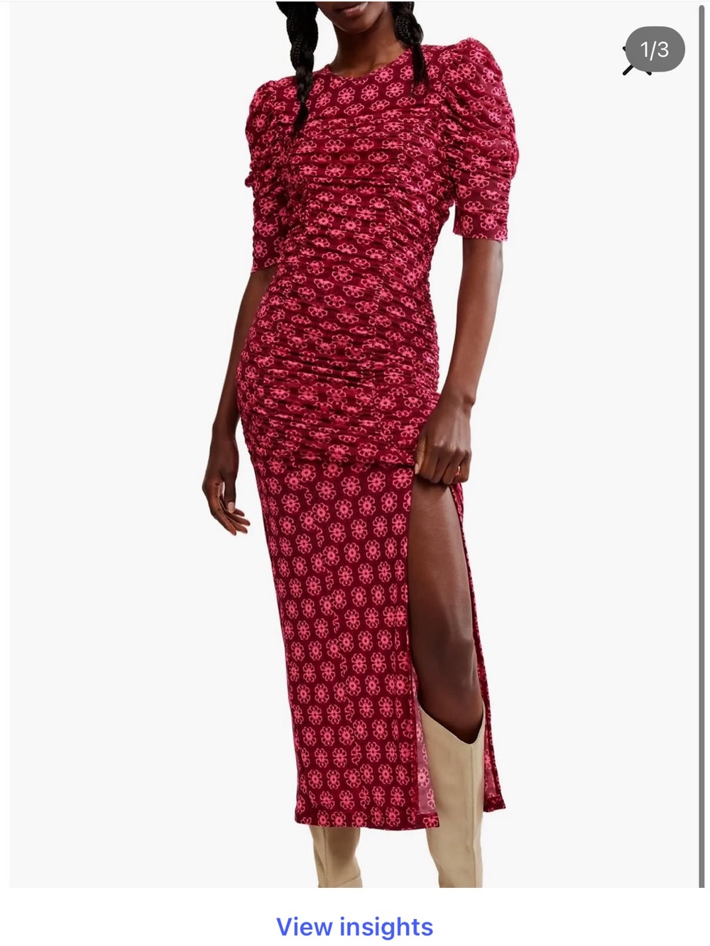 Free People Briella Floral Side Slid Dress